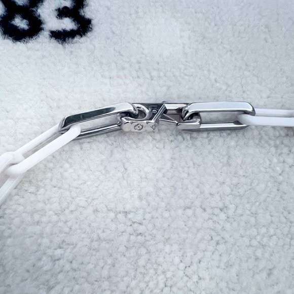 SUPER RARE Louis Vuitton LV Logo Pendant Chain Link Necklace - Watercolor Col. - Picture 5 of 8